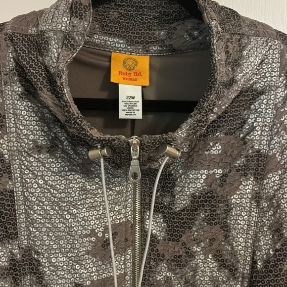 Ruby Rd. Faux Sequin Camo Lightweight Jacket - Picture 4 of 6